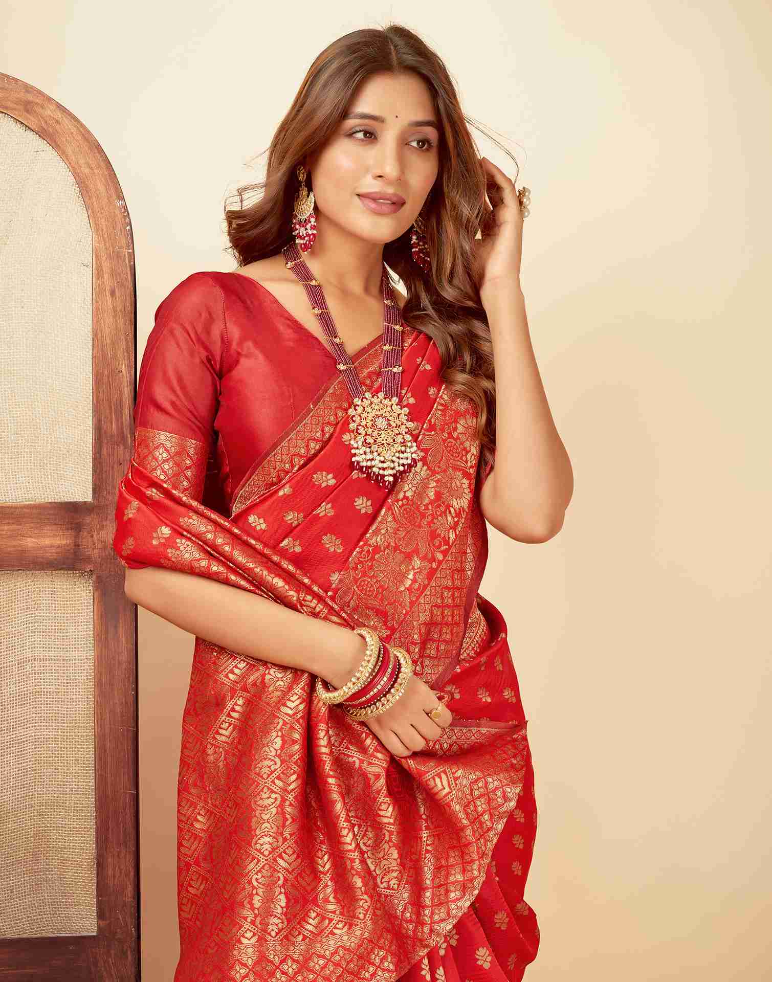 Red Banarasi Silk Saree