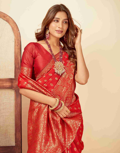 Red Banarasi Silk Saree