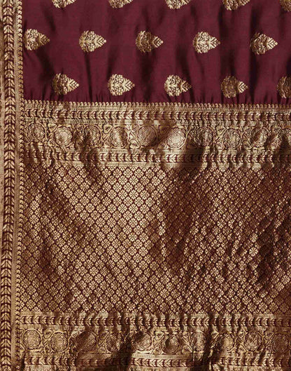 Brown Jacquard Silk Saree