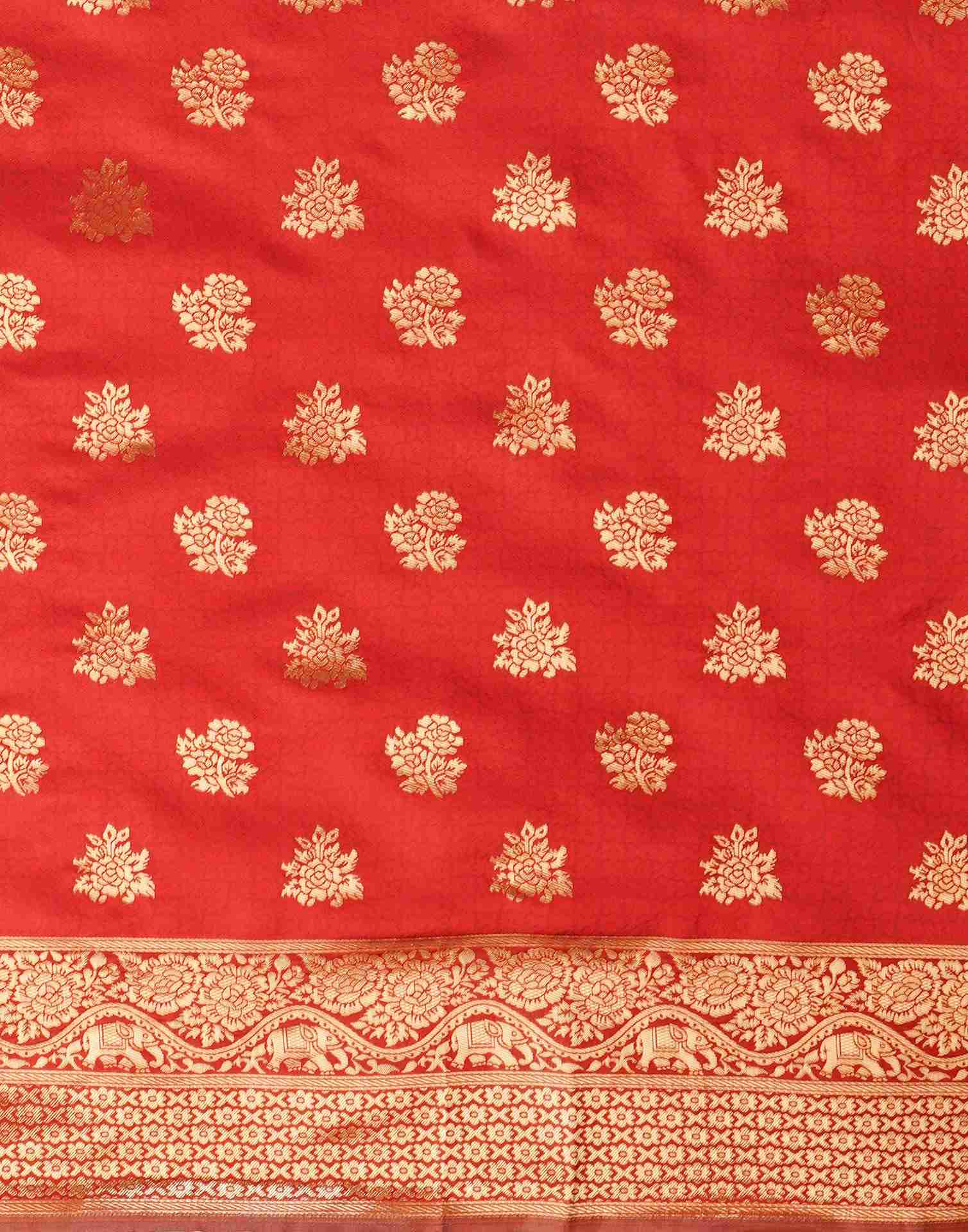 Red Jacquard Silk Saree