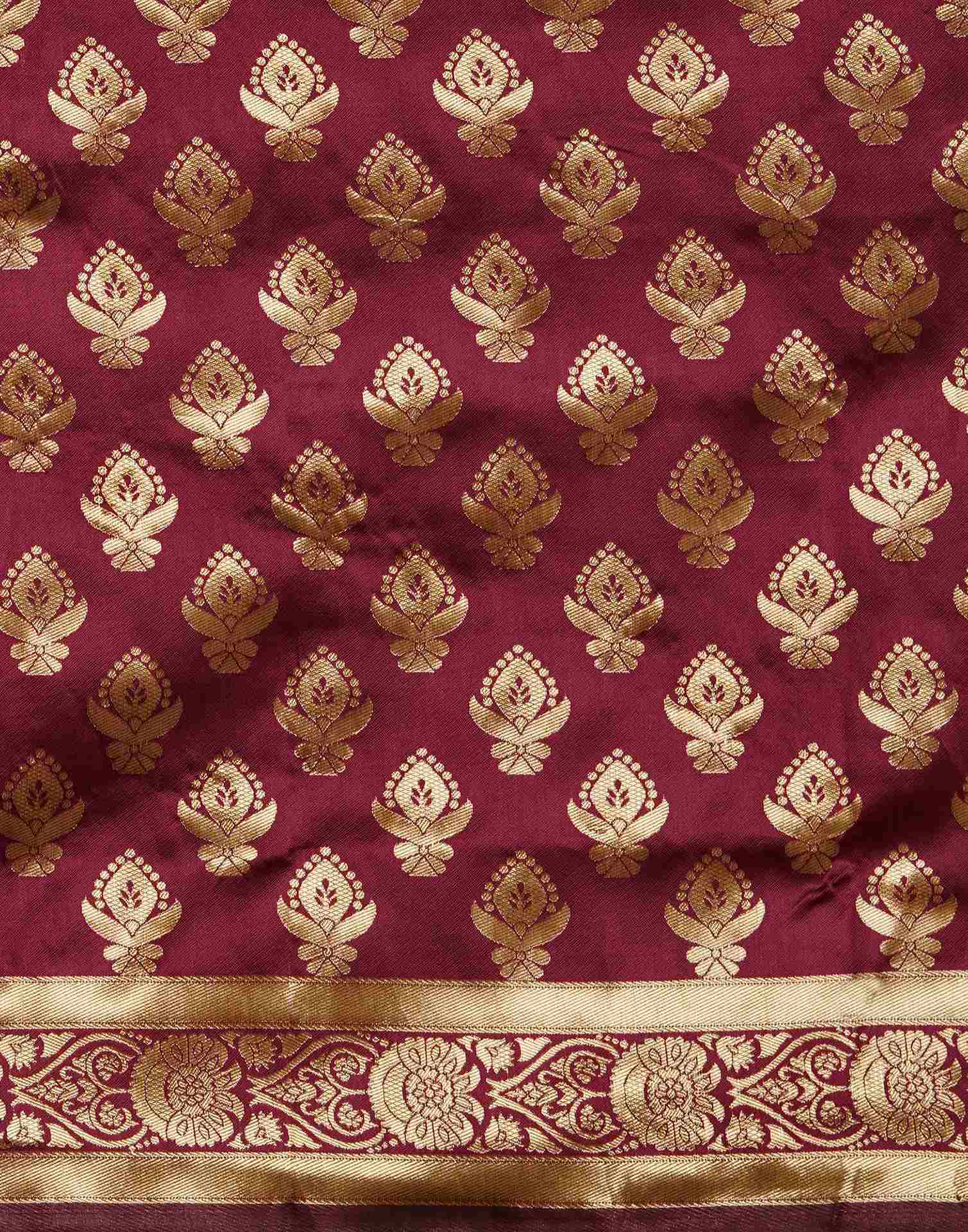 Maroon Banarasi Silk Saree