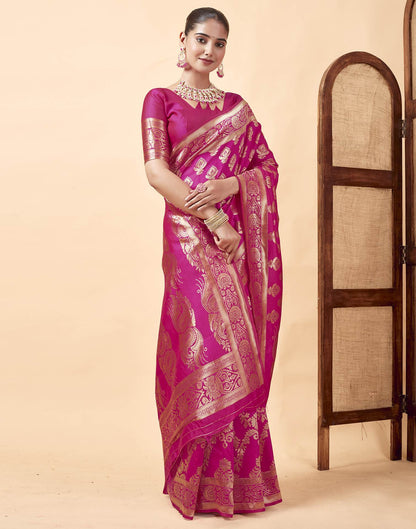 Pink Banarasi Silk Saree