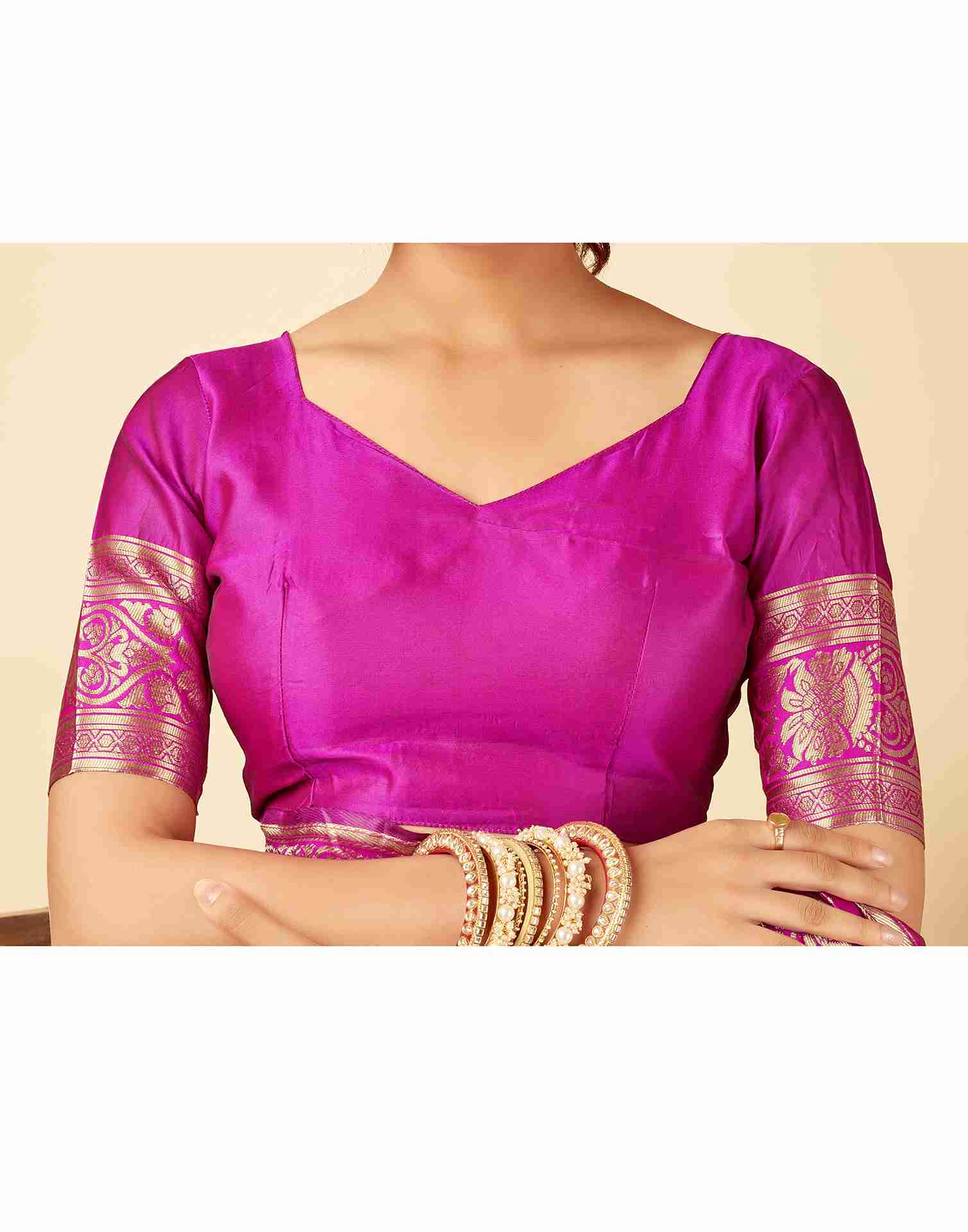 Pink Banarasi Silk Saree