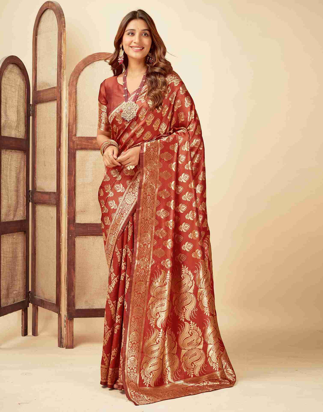 Red Banarasi Silk Saree