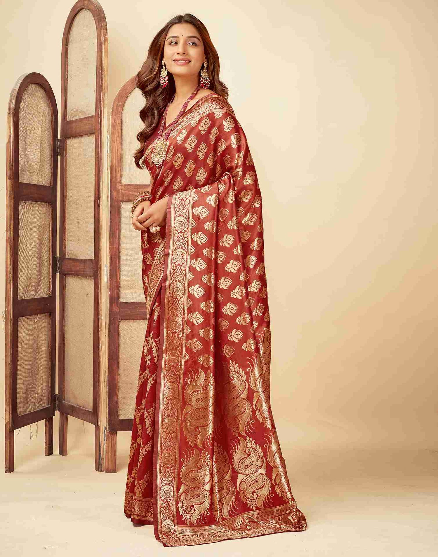 Red Banarasi Silk Saree