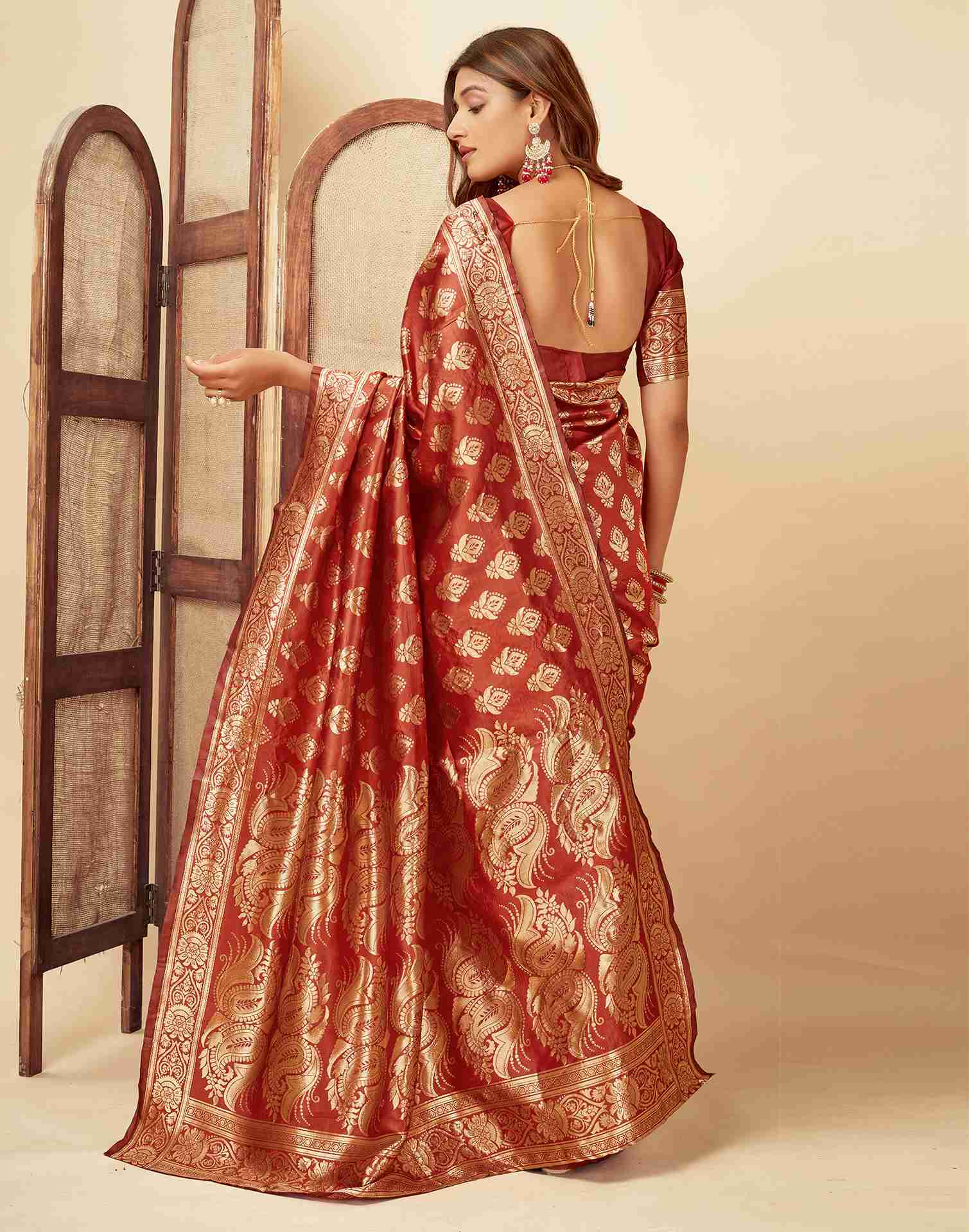 Red Banarasi Silk Saree