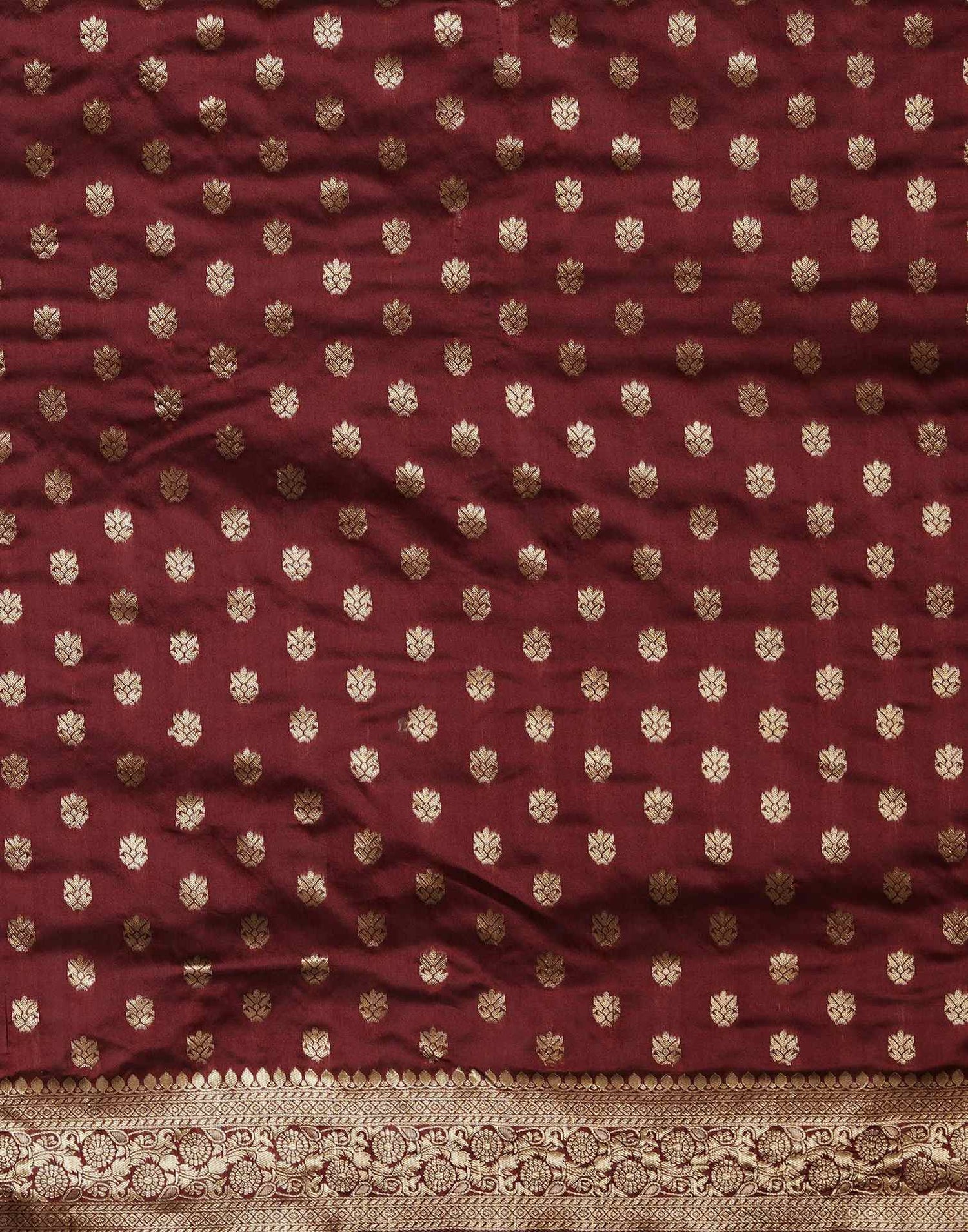 Maroon Jacquard Banarasi Silk Saree