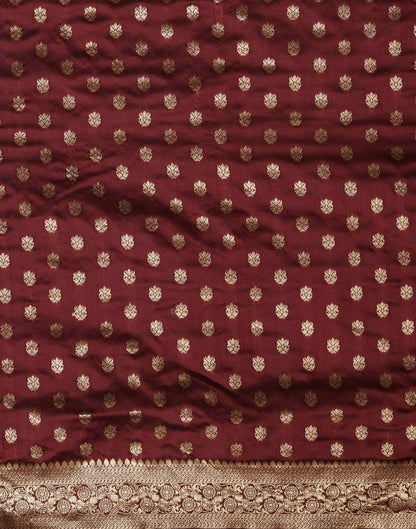 Maroon Jacquard Banarasi Silk Saree