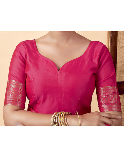 Pink Banarasi Silk Saree