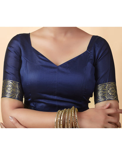 Navy Blue Banarasi Silk Saree