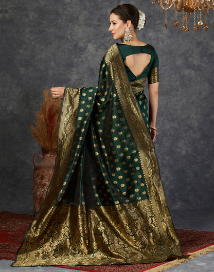 Green Jacquard Banarasi Silk Saree