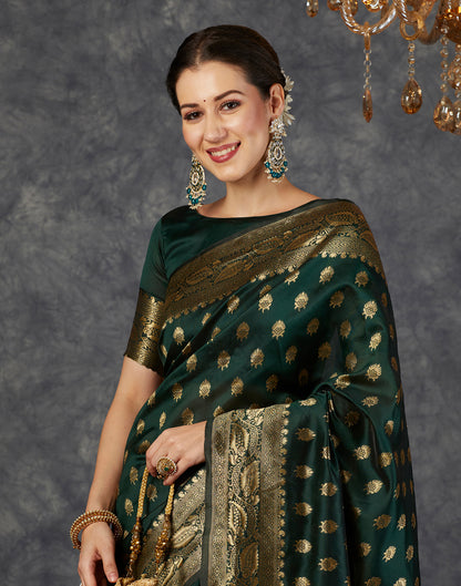 Green Jacquard Banarasi Silk Saree