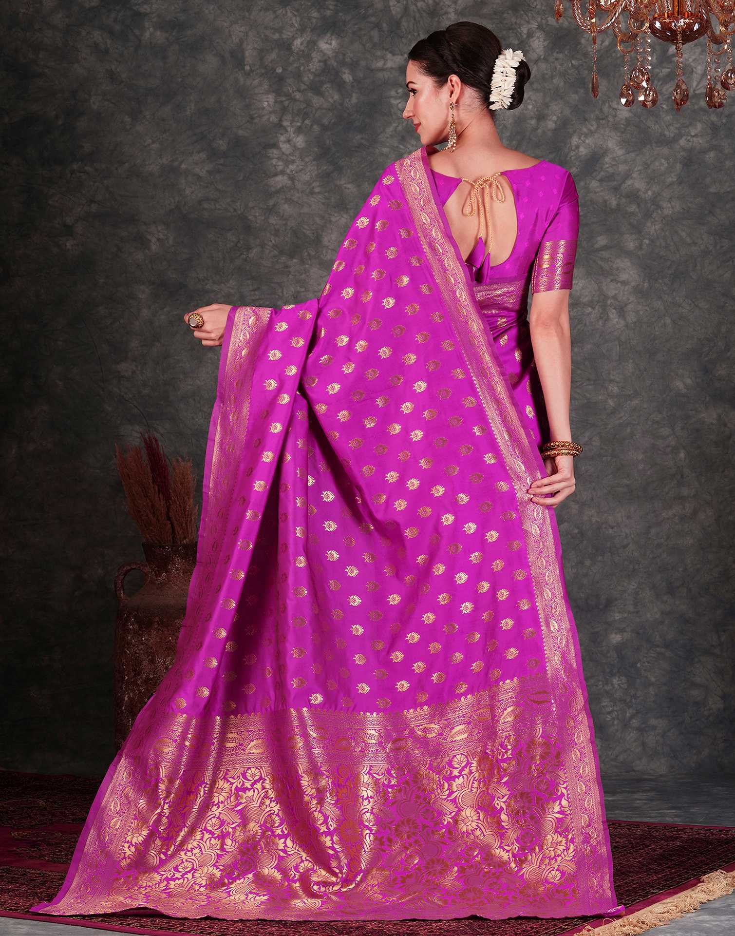 Pink Banarasi Silk Saree