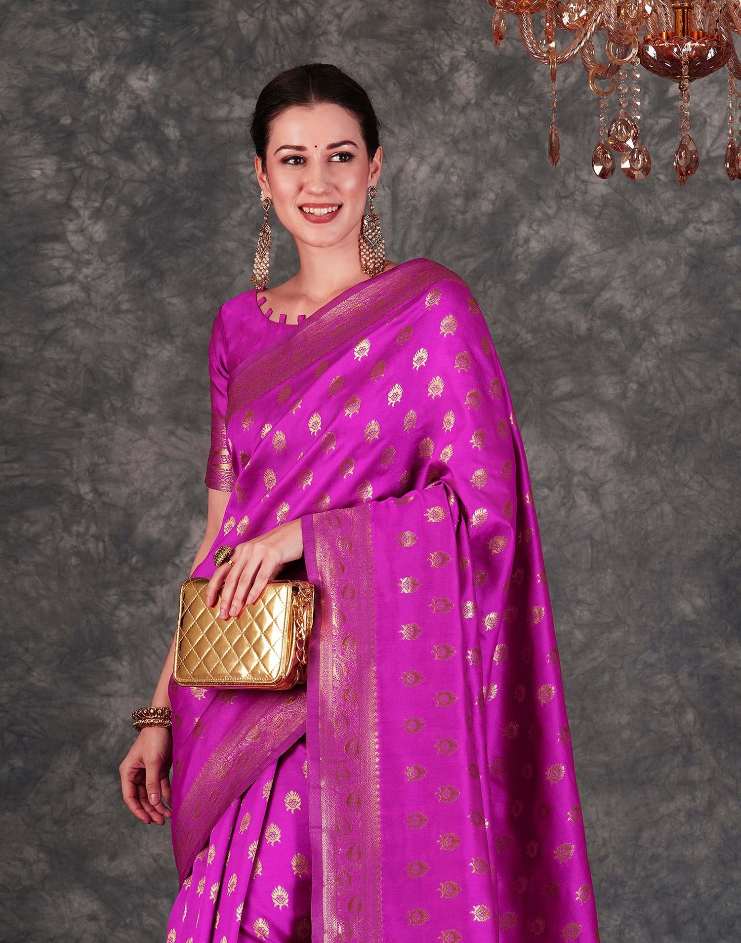 Pink Banarasi Silk Saree