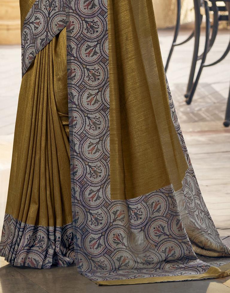 Wine Silk Printed Saree