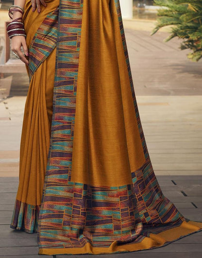 Turmeric Silk Printed Saree