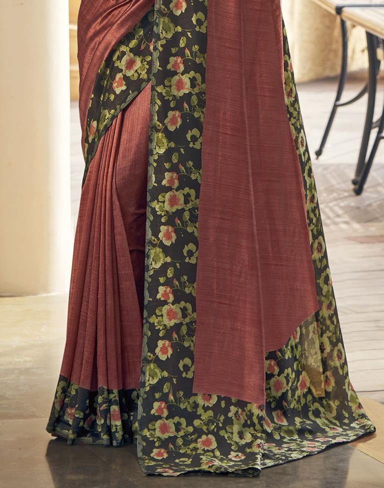 Black Silk Printed Saree