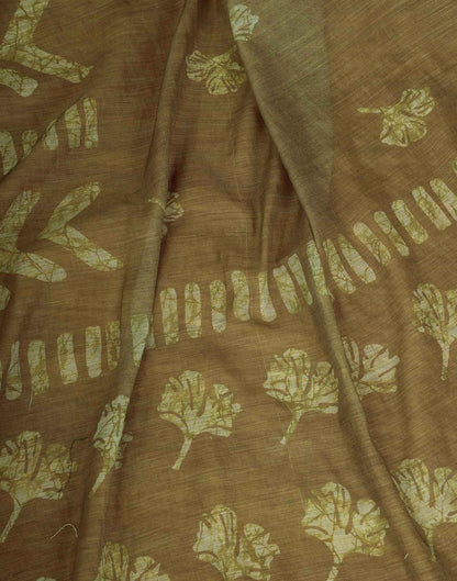 Ready To Wear Army Green Printed Linen Saree