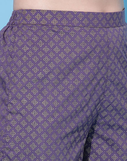 Pastel Purple Kurti With Pant And Dupatta | Leemboodi