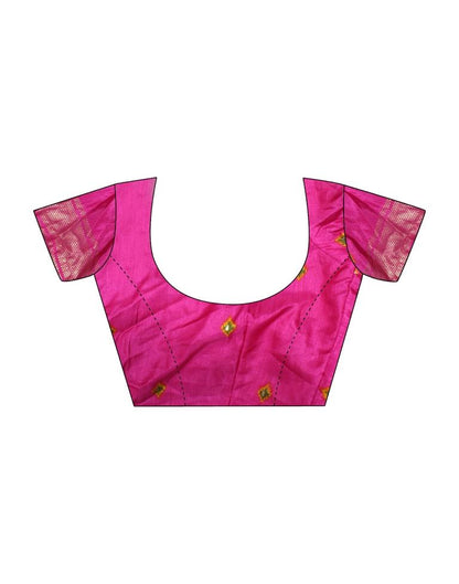 Magenta Silk Printed Saree