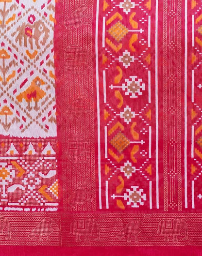 Pink Cotton Printed Saree