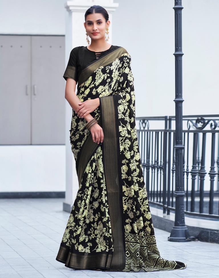 Black Silk Weaving Saree