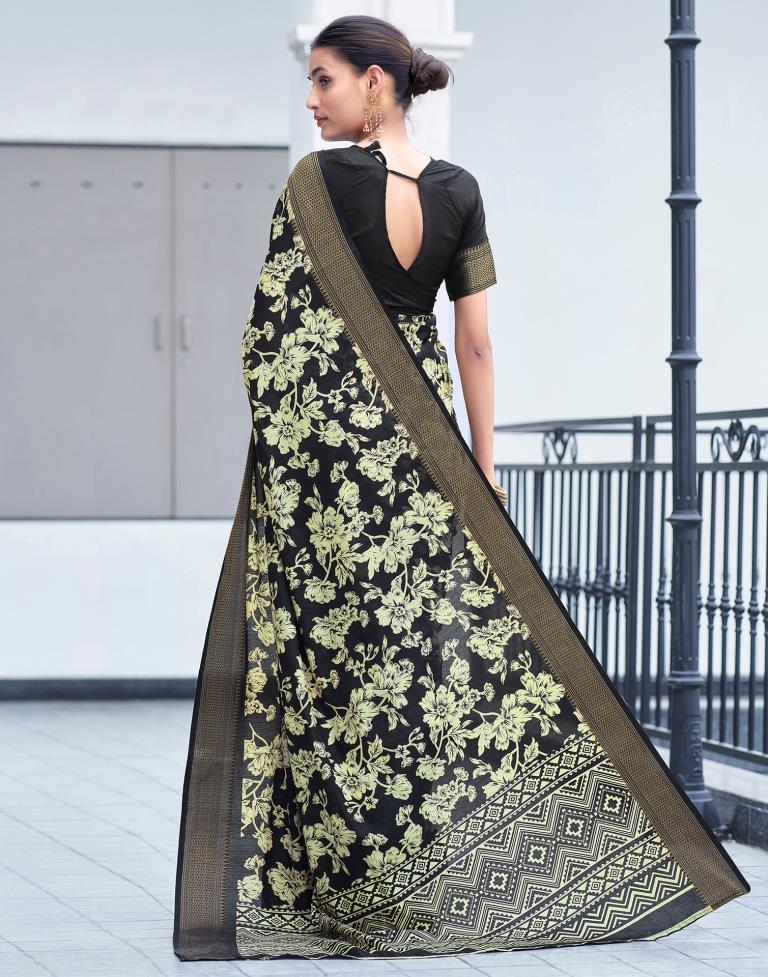 Black Silk Weaving Saree