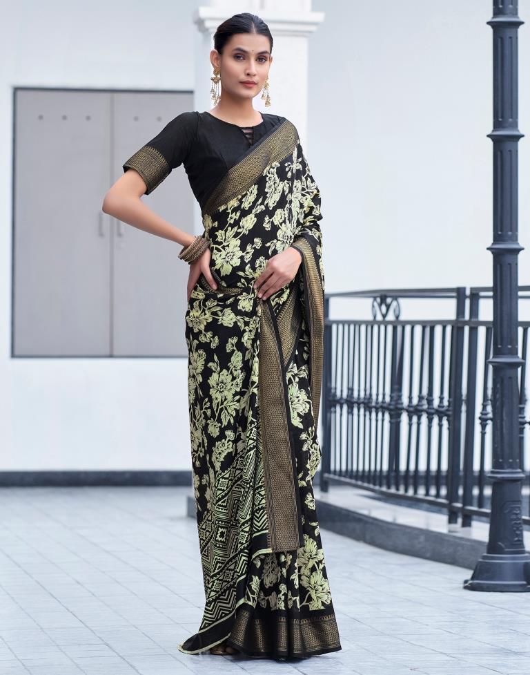 Black Silk Weaving Saree