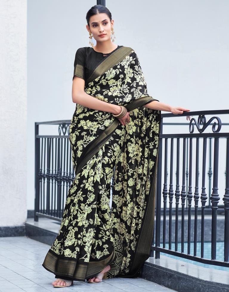 Black Silk Weaving Saree