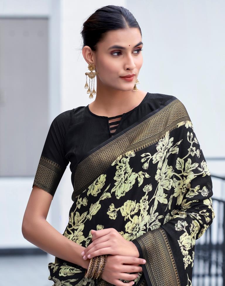 Black Silk Weaving Saree