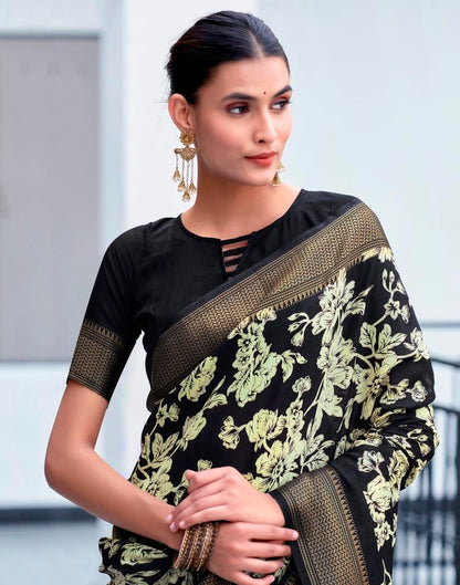 Black Silk Weaving Saree