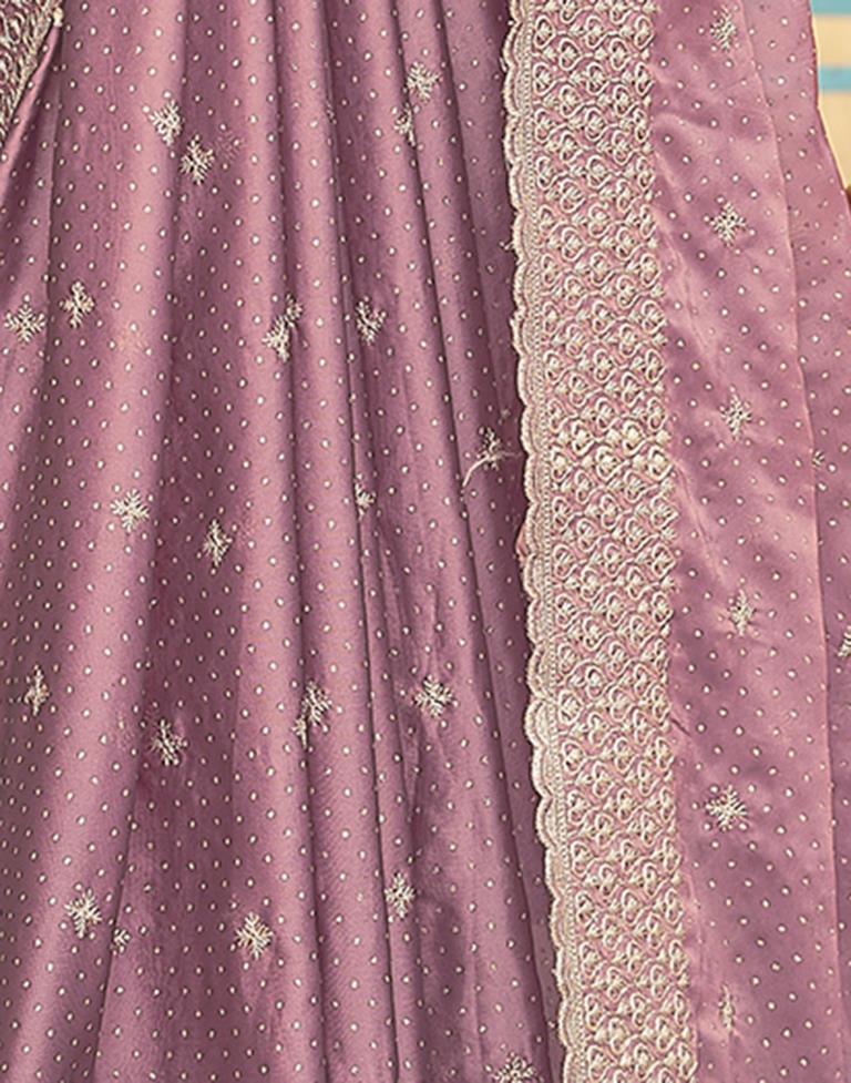 Violet Georgette Plain Saree