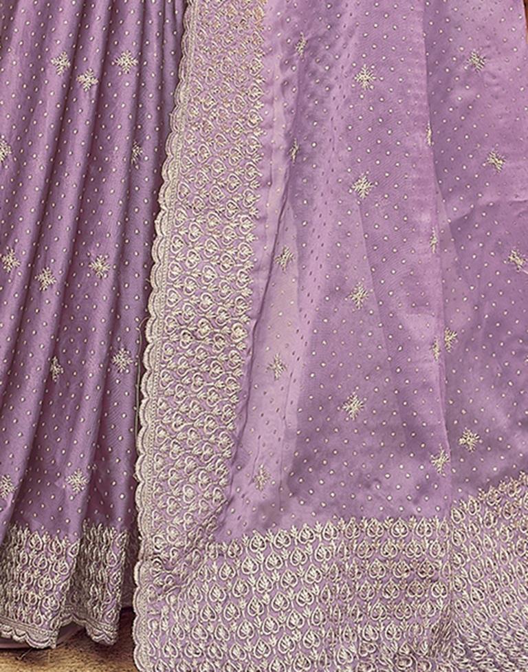 Dusty Purple Georgette Plain Saree