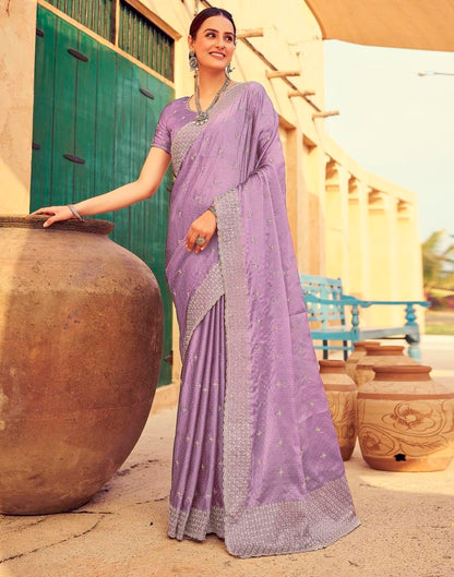 Dusty Purple Georgette Plain Saree