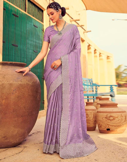 Dusty Purple Georgette Plain Saree