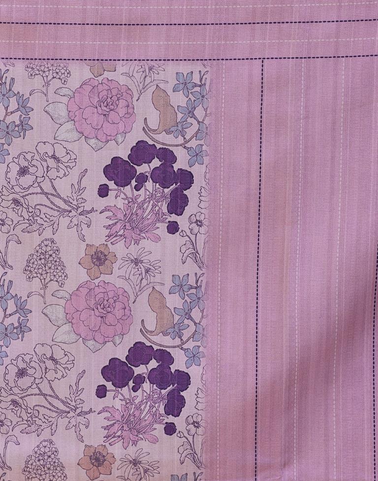 Light Purple Silk Printed Saree