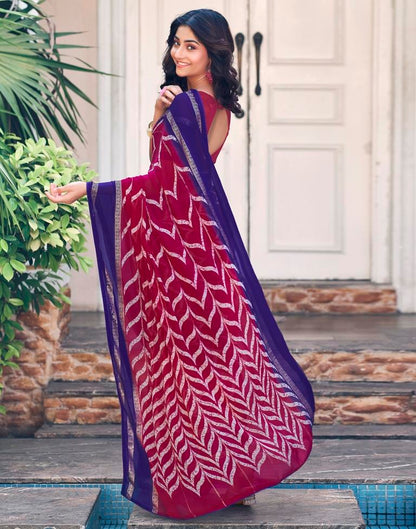 Magenta Cotton Printed Saree