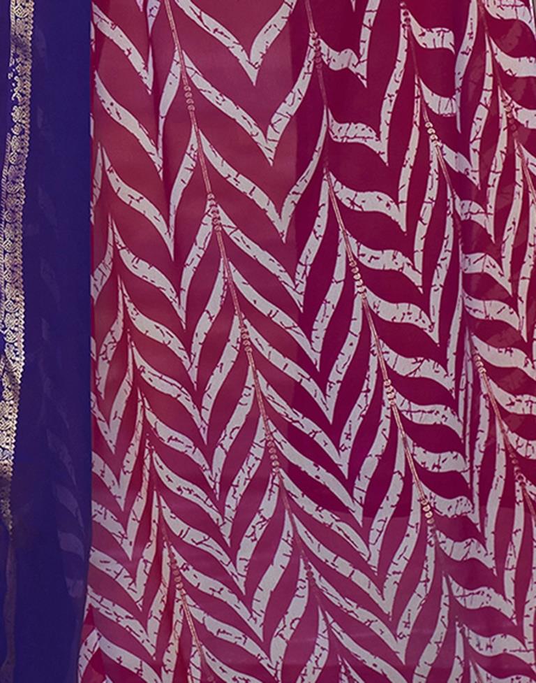 Magenta Cotton Printed Saree