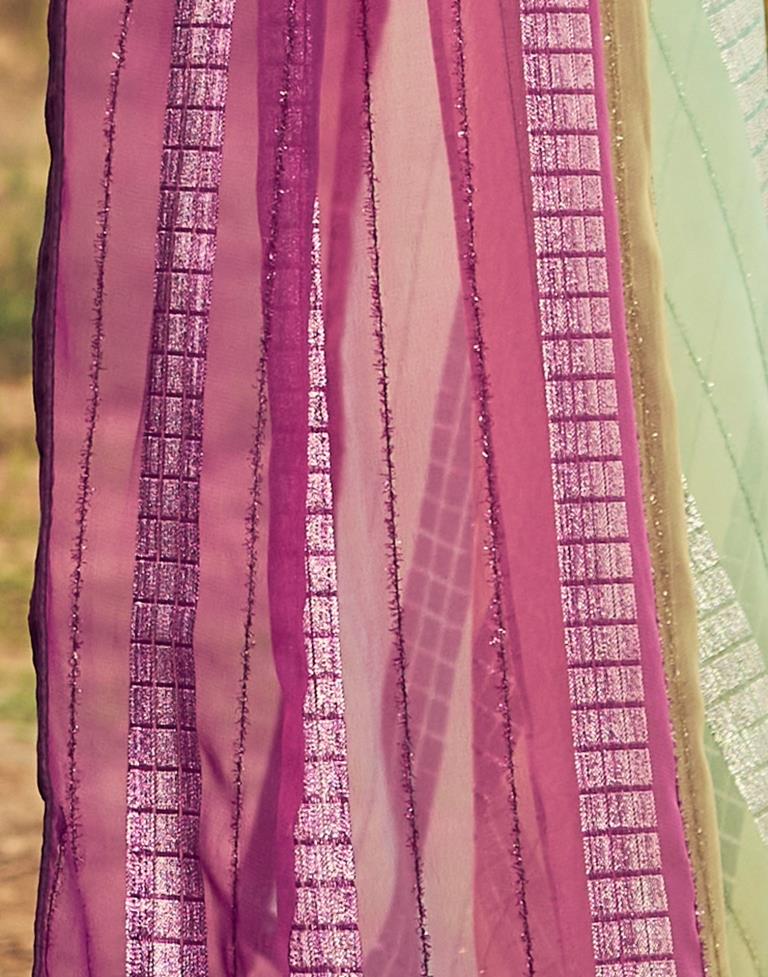 Deep Magenta Georgette Plain Saree