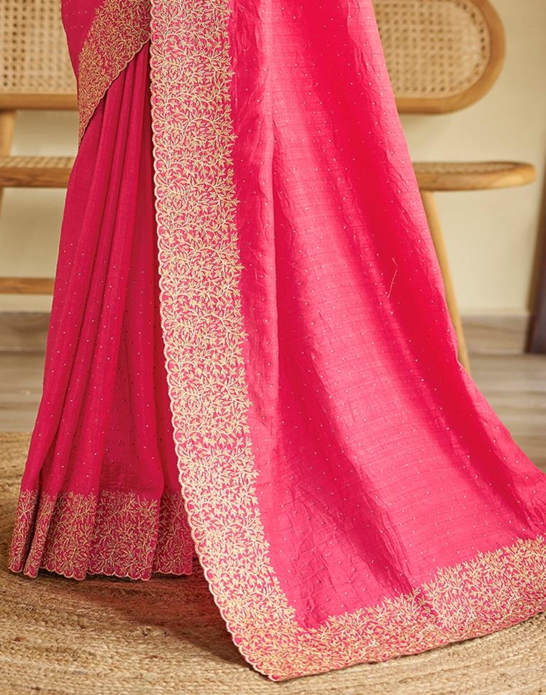 Pink Kanjivaram Embellished Silk Saree