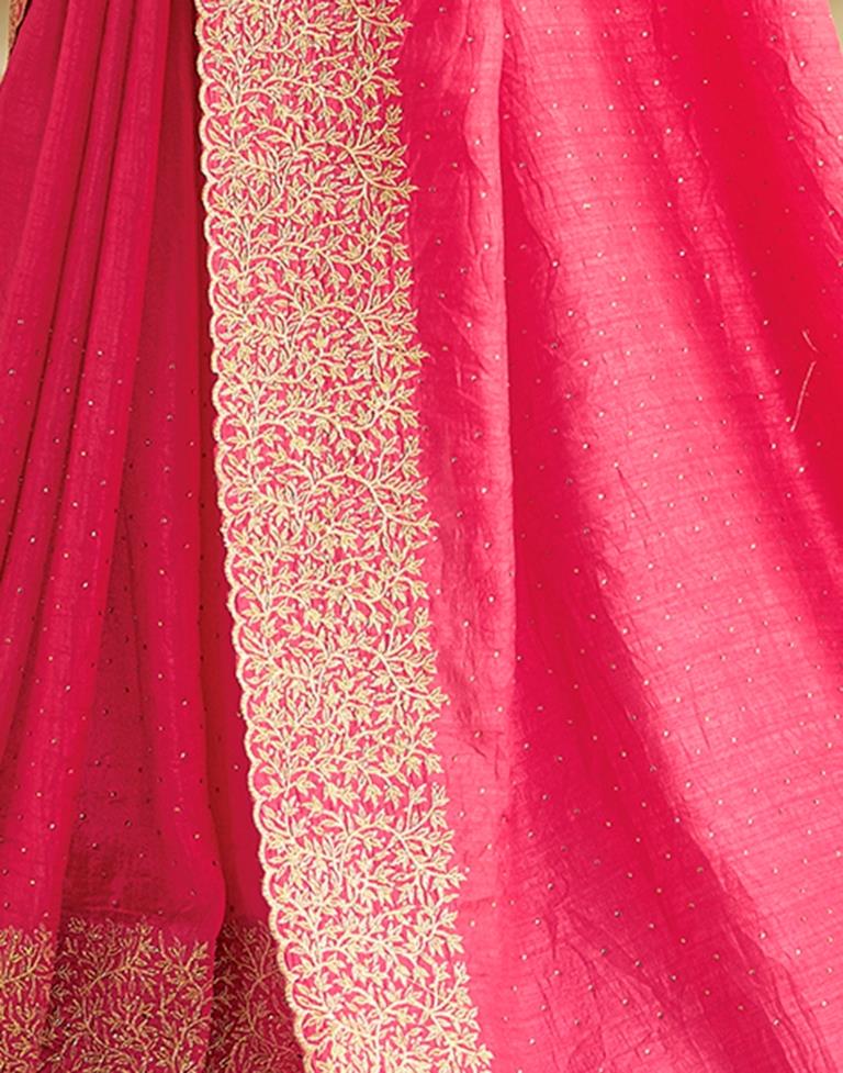 Pink Kanjivaram Embellished Silk Saree