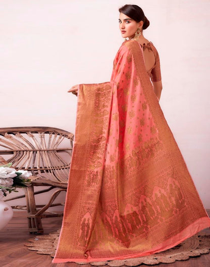 Dusty Pink Silk Plain Saree