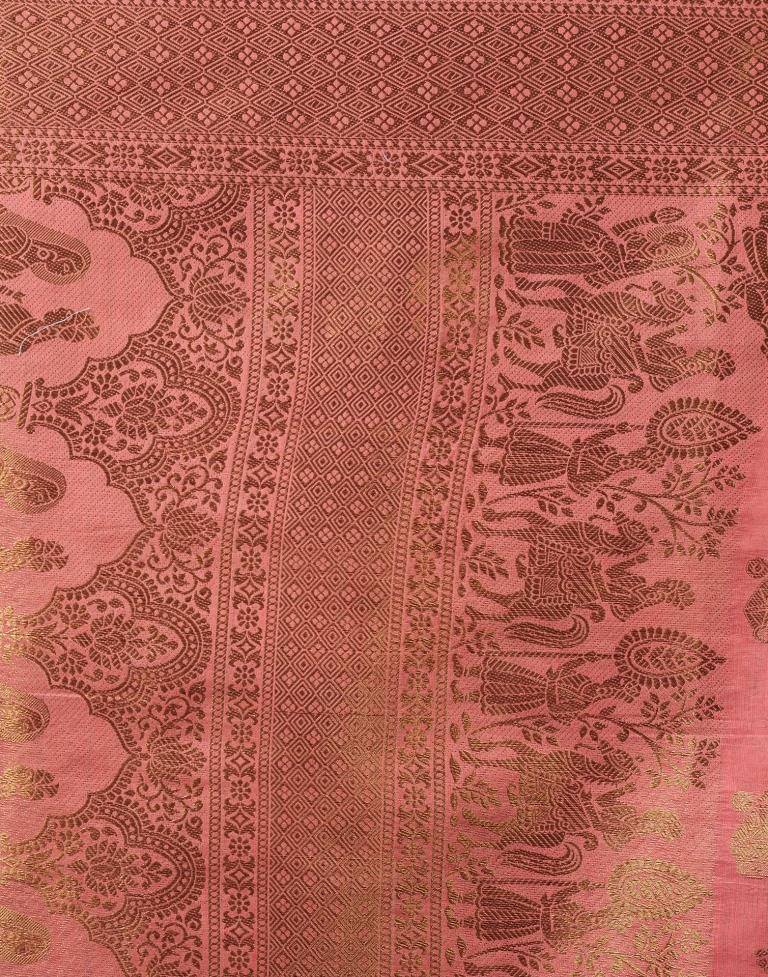 Dusty Pink Silk Plain Saree