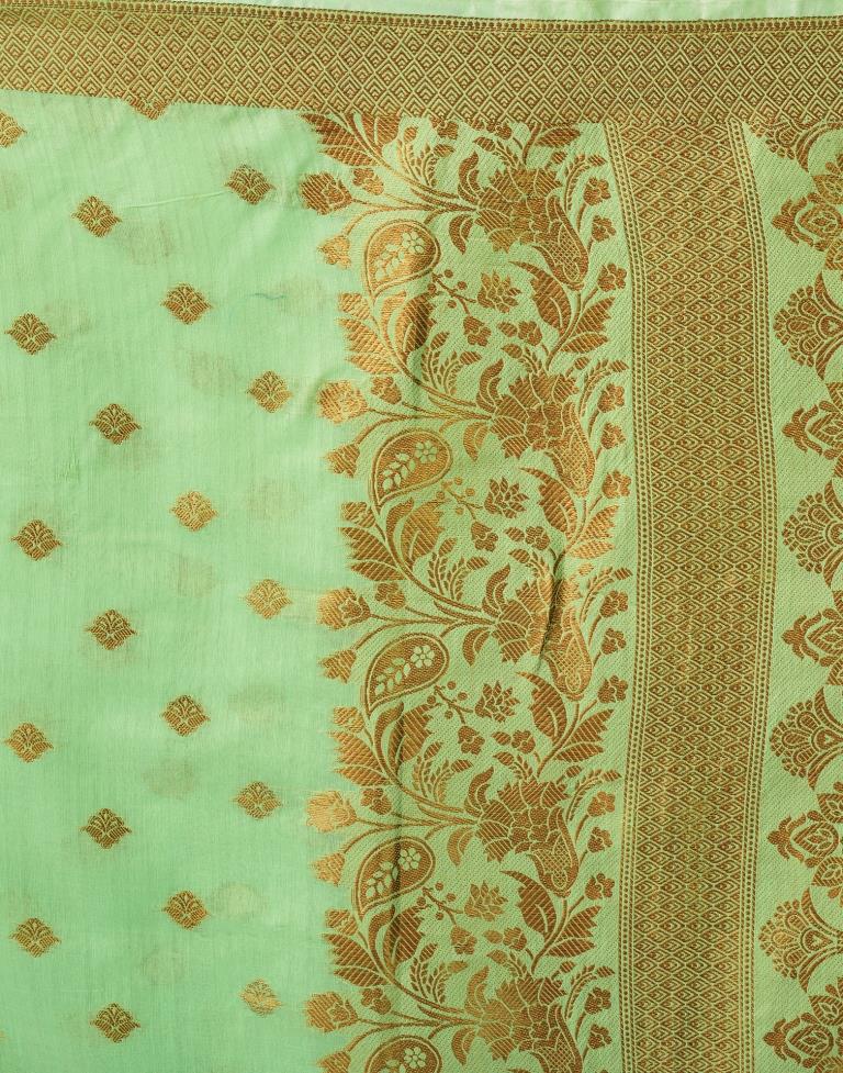 Light Green Silk Plain Saree