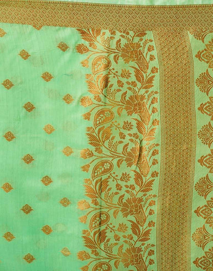 Light Green Silk Plain Saree