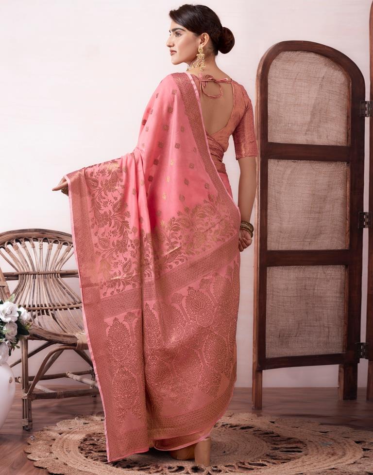 Pink Silk Plain Saree