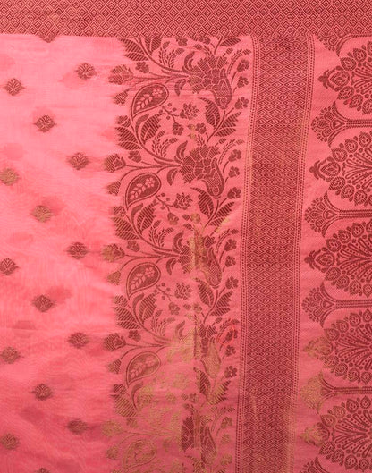 Pink Silk Plain Saree