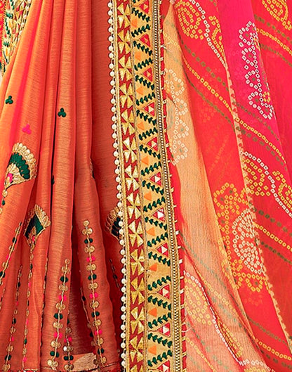 Dusty Red Chiffon Printed  Saree