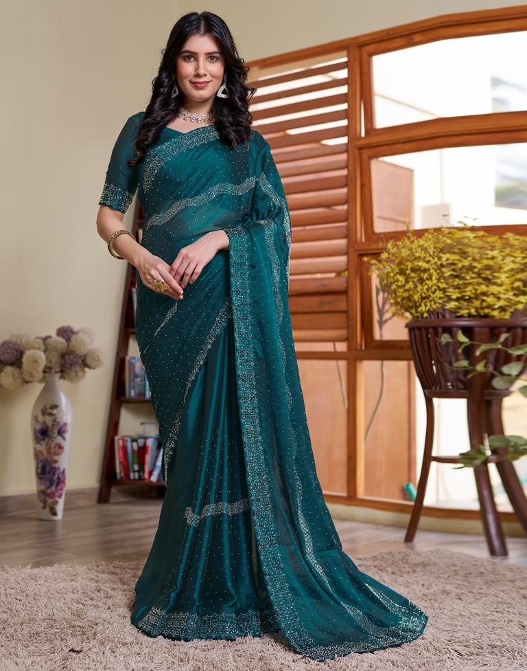 Rama Georgette Plain Saree