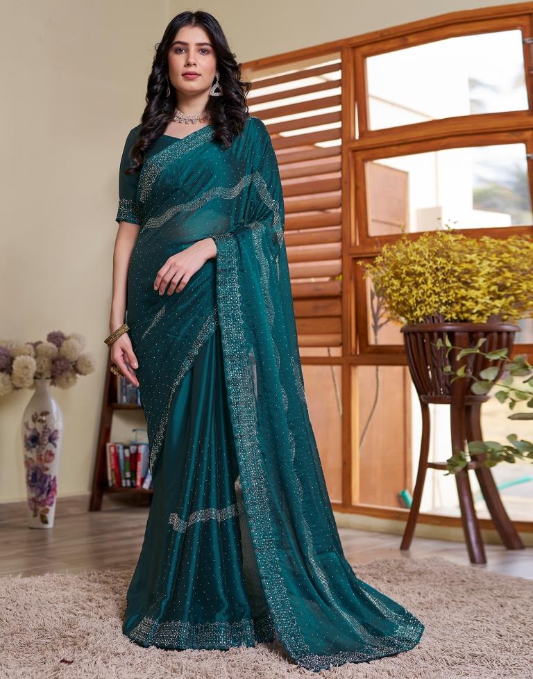 Rama Georgette Plain Saree